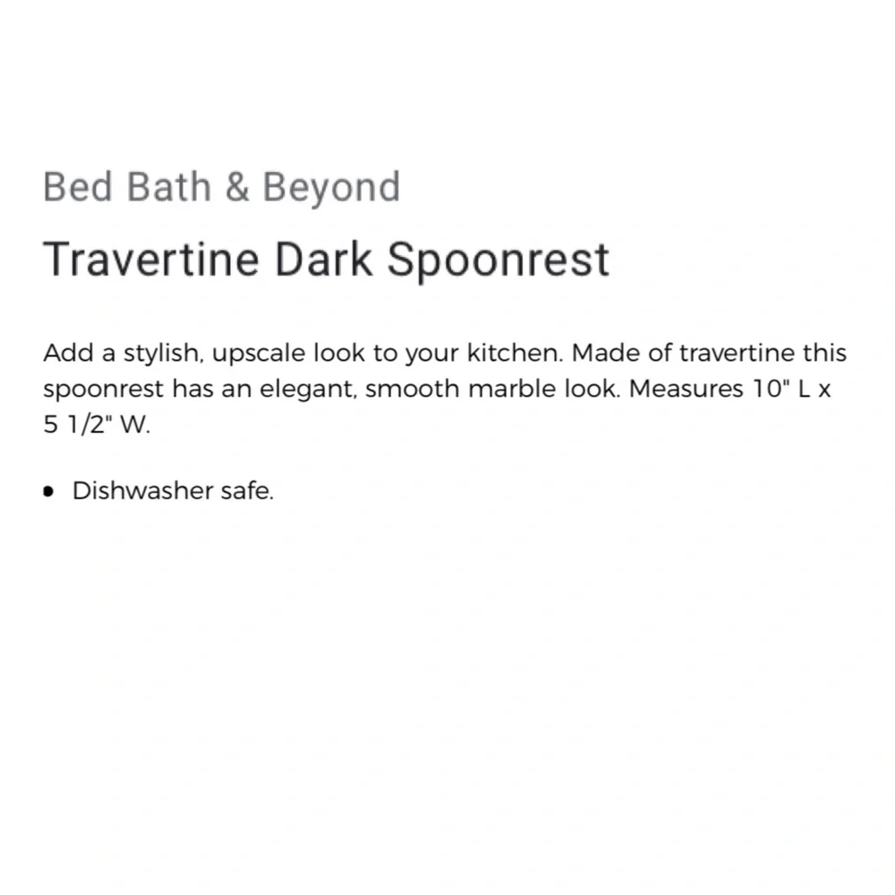 Bed Bath and Beyond Travertine Dark Spoonrest